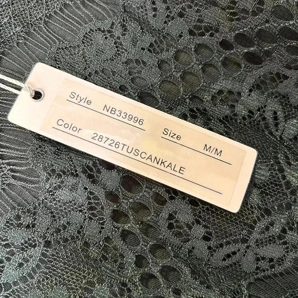 Pointelle Lace Overlay, scoop neck, lined, ruffle cuffs,top - Picture 10 of 12